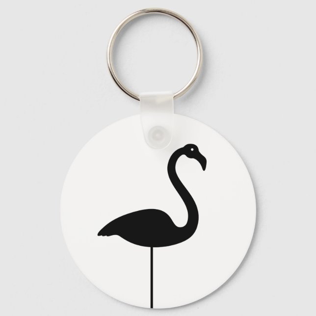 Porte-clés Porte - clé Flamant rose noir et blanc (Recto)