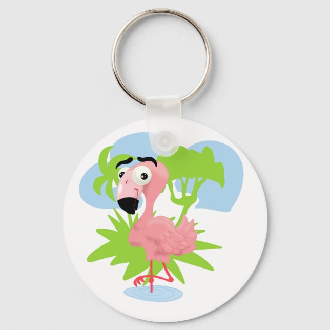 Porte-clés Porte - clé Flamant rose rose (Recto)