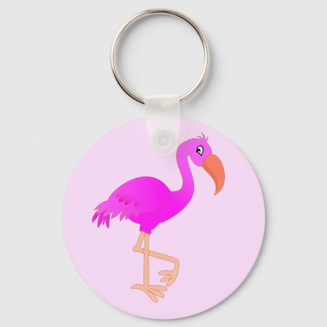 Porte-clés Porte - clé Flamant rose rose (Recto)