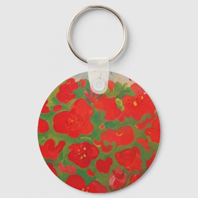 Porte-clés Porte - clé Fleurs rouges (Recto)