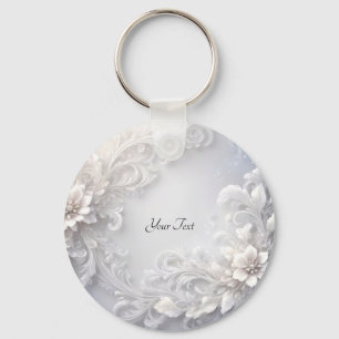 Porte-clés Porte - clé floral blanc