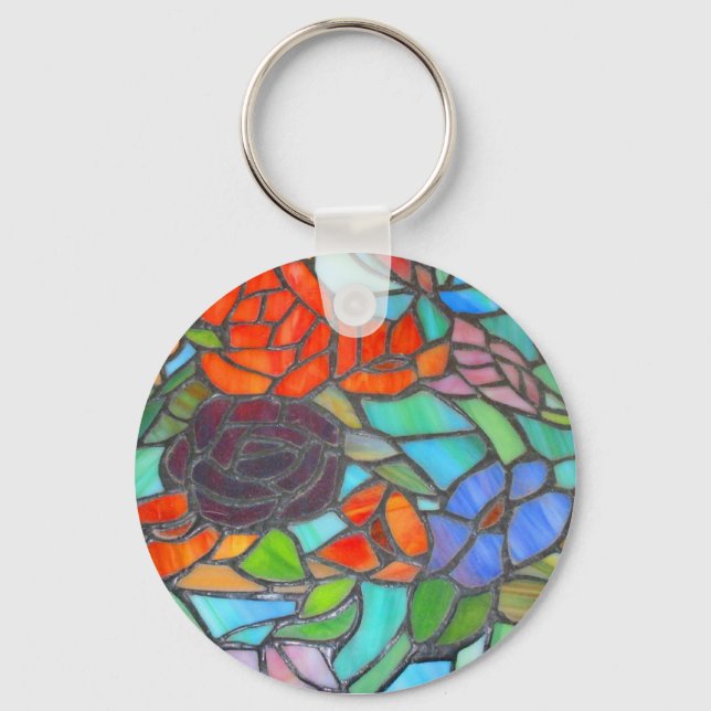 Porte-clés Porte - clé floral en verre tendu (Recto)