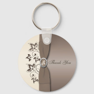 Porte-clés Porte - clé floral mocha et ivoire