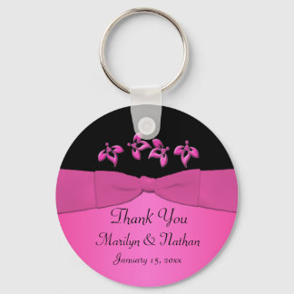 Porte-clés Porte - clé floral noir et rose