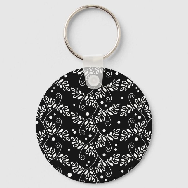 Porte-clés Porte - clé floral noir rétro (Front)