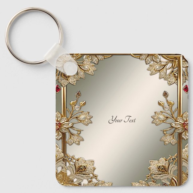 Porte-clés Porte - clé Floral Orné Or (Recto)