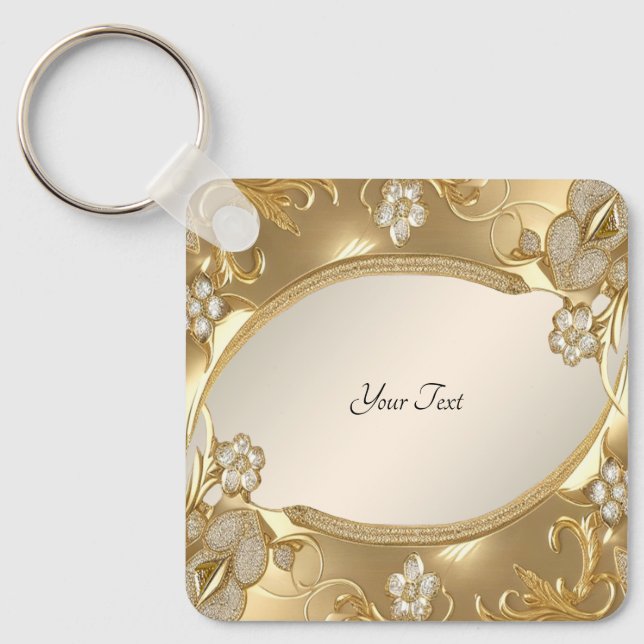 Porte-clés Porte - clé Floral Orné Or (Recto)