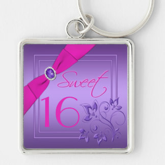 Porte-clés Porte - clé floral pourpre et rose de sweet