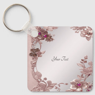 Porte-clés Porte - clé floral rose