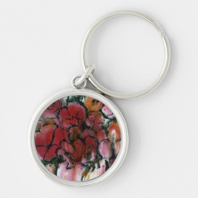 Porte-clés porte - clé floral "Vase rose" (Devant)