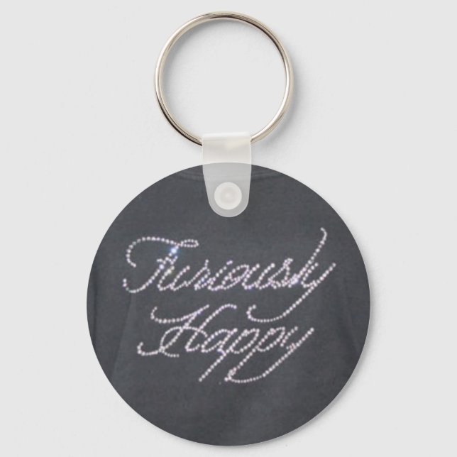 Porte-clés Porte - clé furieusement heureux (Recto)