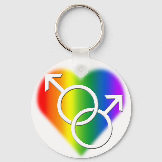 Porte-clés Porte - clé Gay pride homme Rainbow Love Porte - c (Recto)
