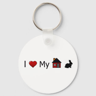 Porte-clés porte - clé "I Love My House Rabbit"
