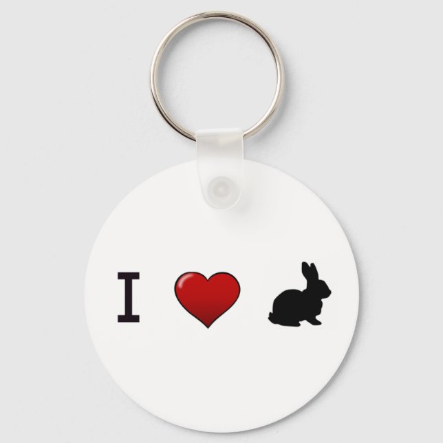 Porte-clés porte - clé "I Love Rabbits" (Recto)
