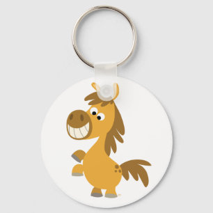 Porte-clés Porte - clé impétueux de poney de bande dessiné