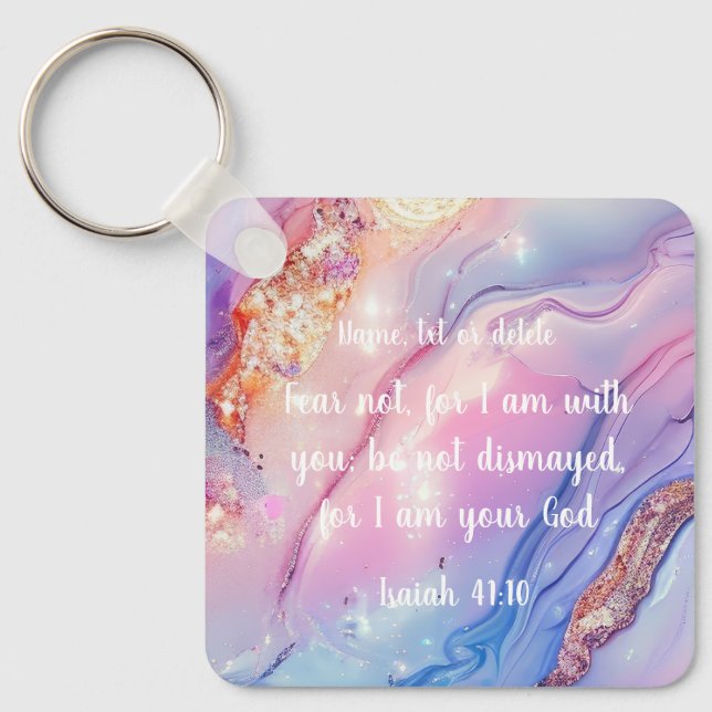 Porte-clés Porte - clé Inspirationnel - Ésaïe 41:10 Crainte P (Recto)
