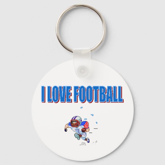 PORTE-CLÉS PORTE - CLÉ - J'AIME LE FOOTBALL (Recto)
