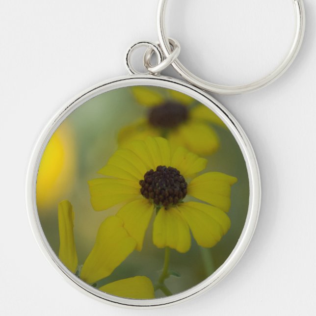 Porte-clés Porte - clé jaune de classique de fleur sauvage de (Devant)