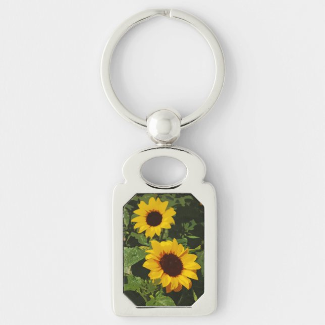 Porte-clés Porte - clé jaune de conception de tournesol (Devant)