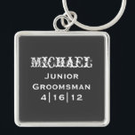 Porte-clés Porte - clé junior personnalisé de Groomsman<br><div class="desc">Porte - clé junior personnalisé de Groomsman</div>