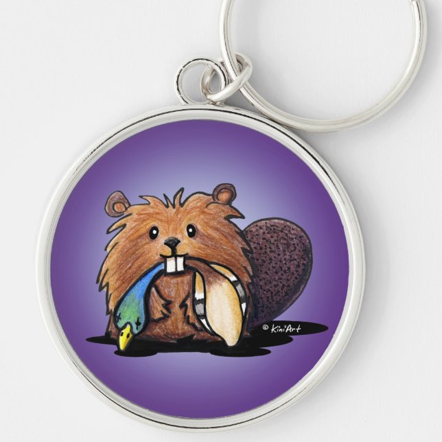 Porte-clés Porte - clé KiniArt Cute Beaver (Devant)