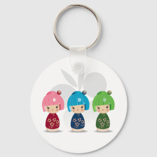 Porte-clés Porte - clé Kokeshi Triplets
