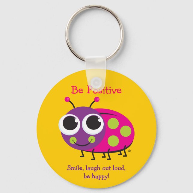 Porte-clés porte - clé Ladybug "Soyez positif" (Recto)