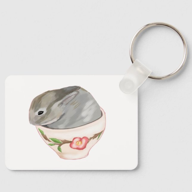 Porte-clés porte - clé lapin de tasse (Recto)