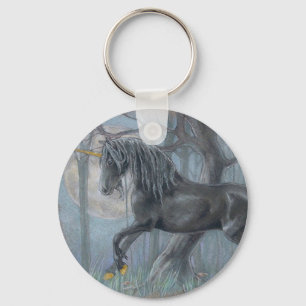 Porte-clés Porte - clé - licorne noire