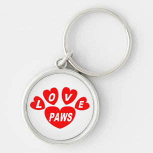 Porte-clés porte - clé Love Paws Coeurs Rouge