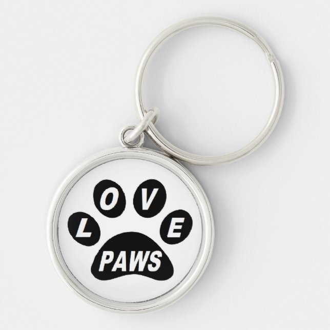 Porte-clés Porte - clé Love Paws on Paws Black (Devant)