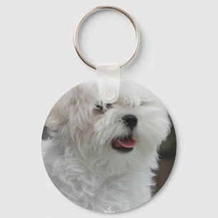 Porte-clés Porte - clé maltais blanc de chiot
