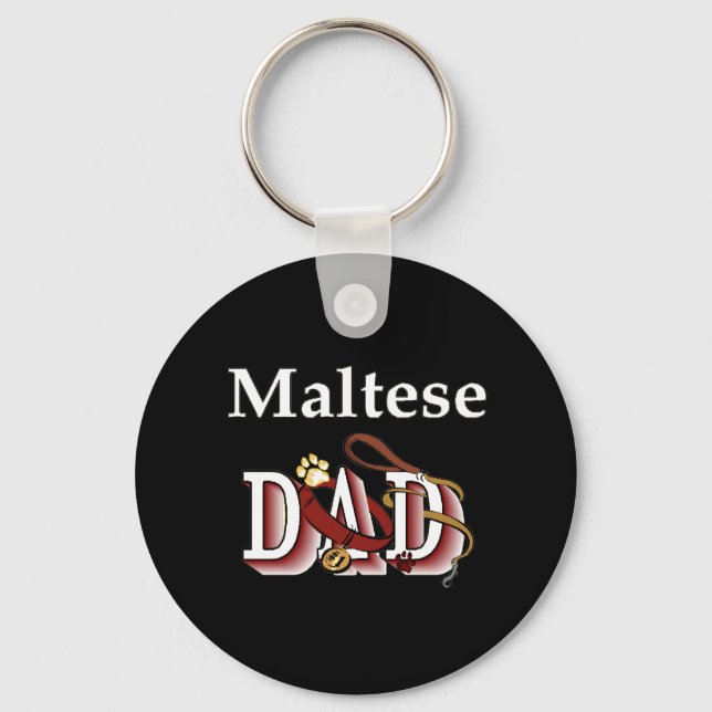 Porte-clés porte - clé maltais papa (Recto)