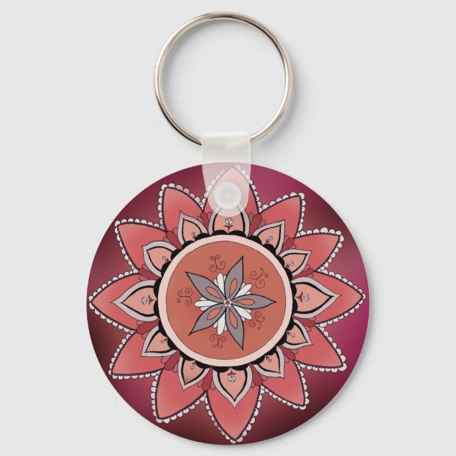 Porte-clés Porte - clé mandala violet (Recto)