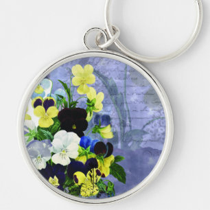 Porte-clés Porte - clé Mariage de coeur Pansies