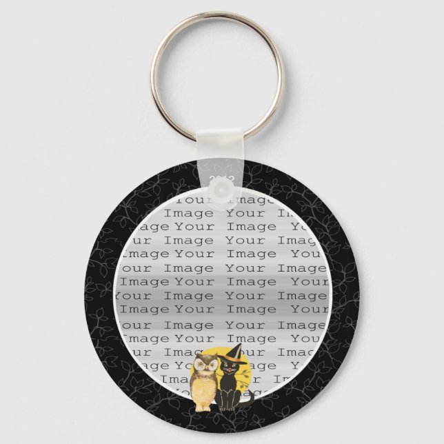 Porte-clés Porte - clé Mariage Halloween Chat & Owl (Recto)