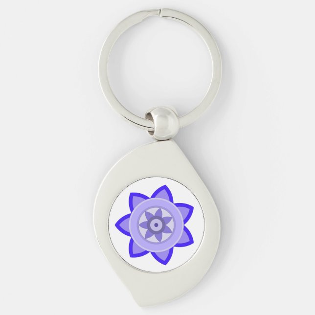 PORTE-CLÉS PORTE - CLÉ METAL AVEC ART DE FLEURS (Devant)