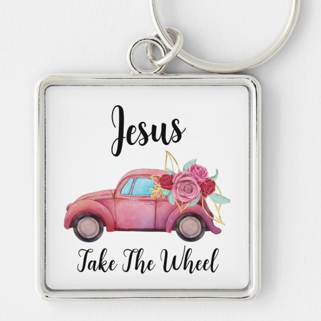 Porte-clés Porte - clé métallique Carré de qualité supérieure (Devant)