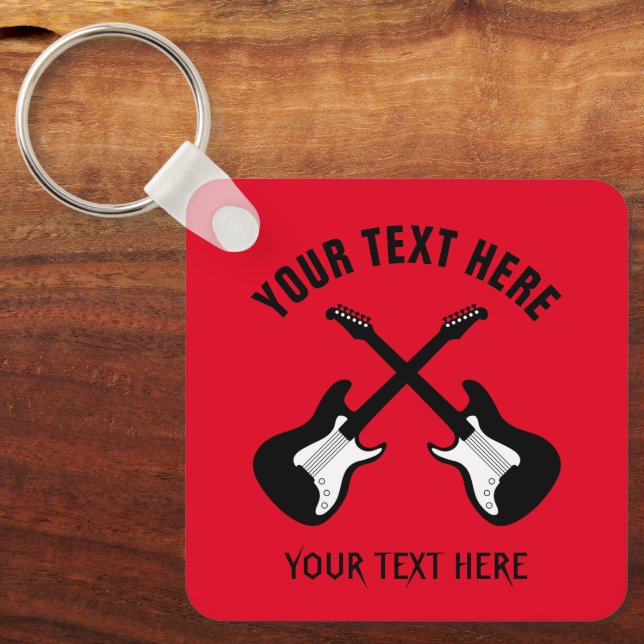 Porte-clés Porte - clé métallique personnalisé avec deux guit (Recto)