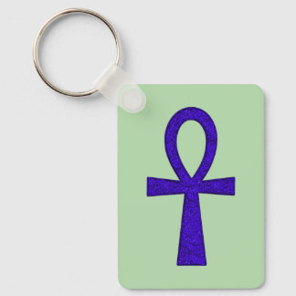 Porte-clés Porte - clé métallique rectangulaire bleu Ankh