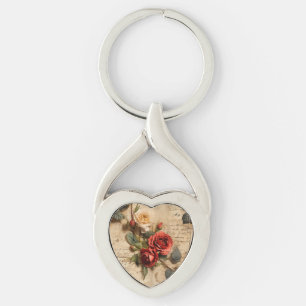 Porte-clés Porte - clé métallique Rose vintage