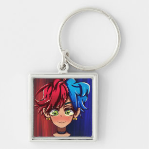Porte-clés Porte - clé mignon anime avec enfant à cheveux cas