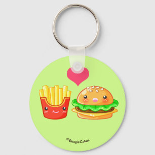 Porte-clés Porte - clé mignon d'hamburger et de bouton de