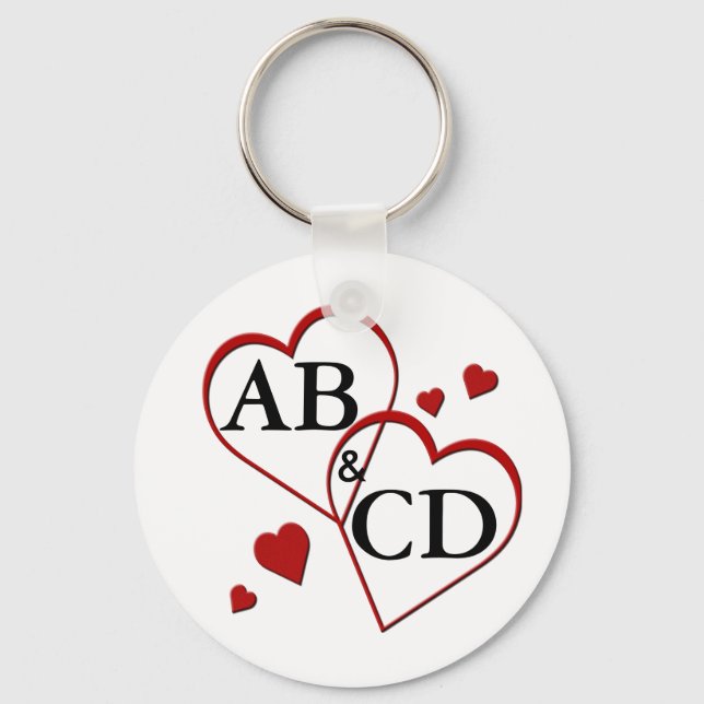Porte-clés Porte - clé Modèle à deux coeurs (Recto)