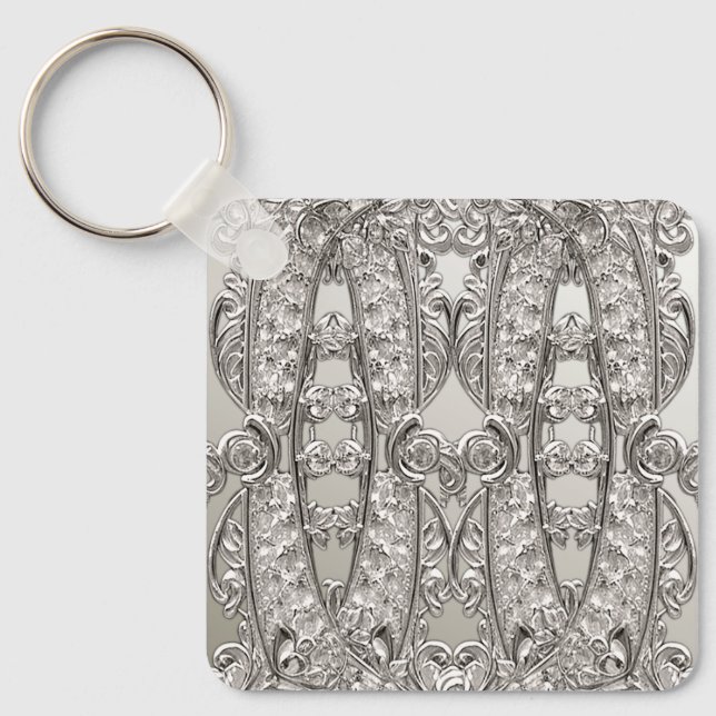 Porte-clés Porte - clé moderne orné d'argent (Recto)