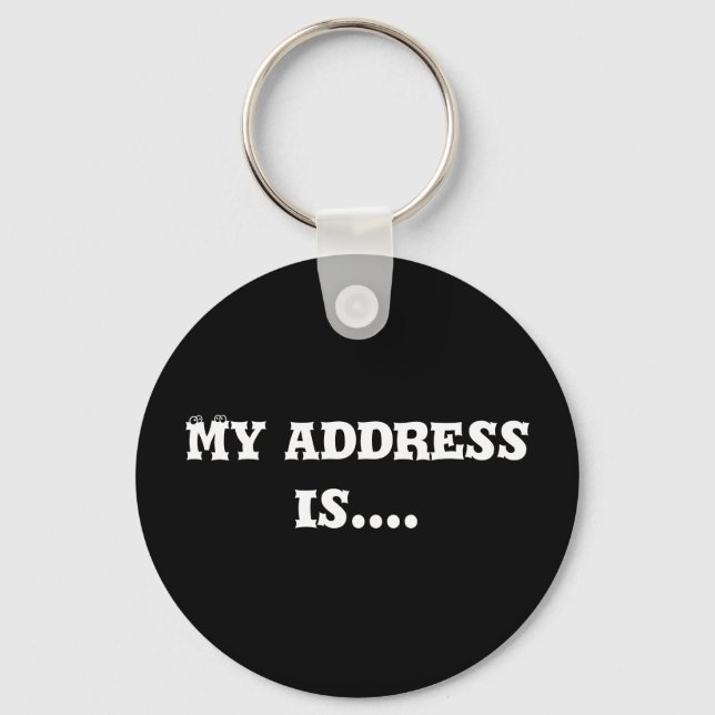 Porte-clés Porte - clé Mon adresse est.... (Recto)