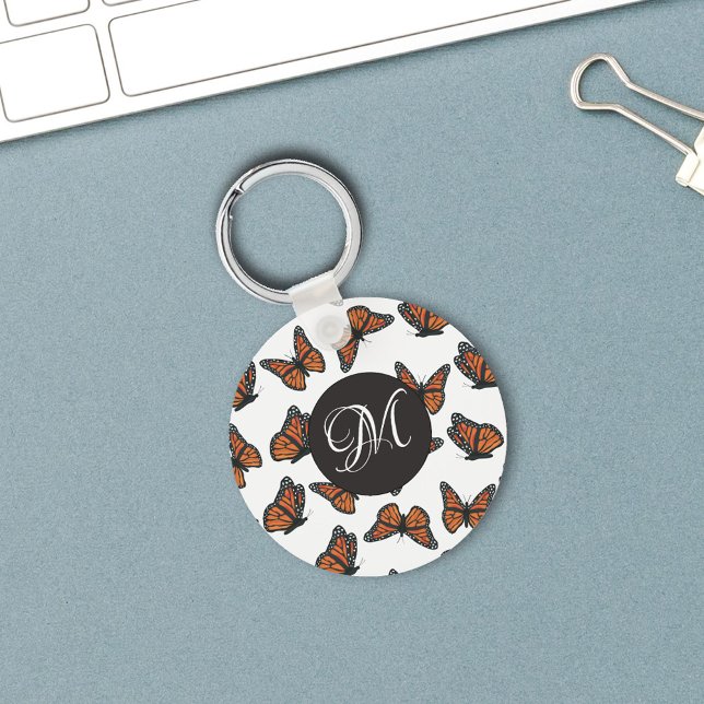 Porte-clés Porte - clé Monarch Butterflies (Monarch butterflies monogram keychain. )