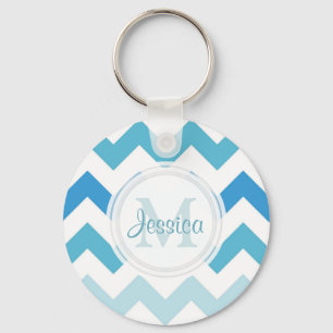 Porte-clés Porte - clé Monogram Sea Blue Chevron