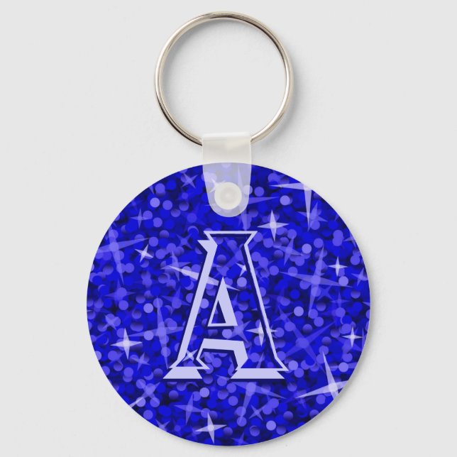 Porte-clés Porte - clé "monogramme" bleu Glitz (Recto)