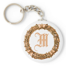 Porte - clé monogramme de couronne orange